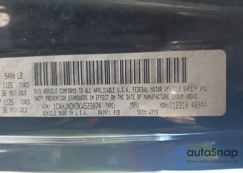 2019 Jeep Wrangler Unlimited Sport S 4X4 z USA, uszkodzony, nr VIN 1C4HJXDN3KW523074